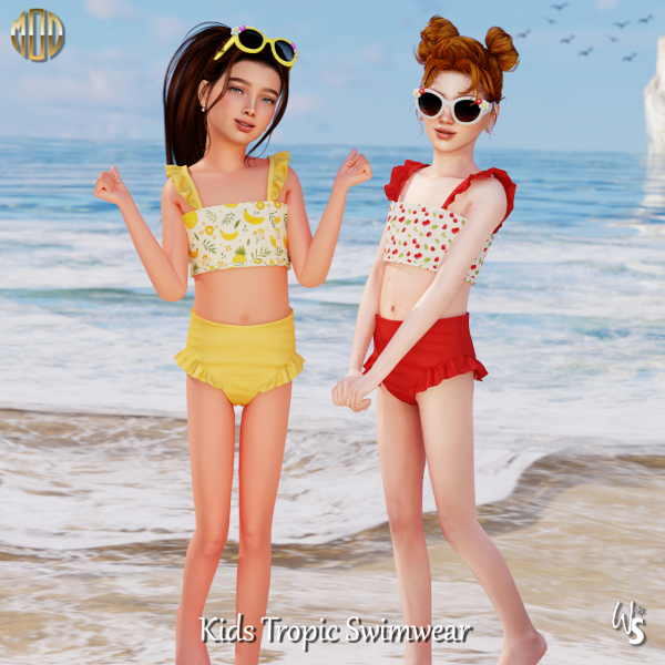 Alpha Tropical Swimsuit for Girls by wisteriasims - The Sims 4 Custom Content