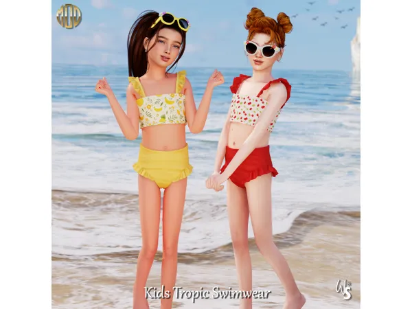 Alpha Tropical Swimsuit for Girls - The Sims 4 Custom Content