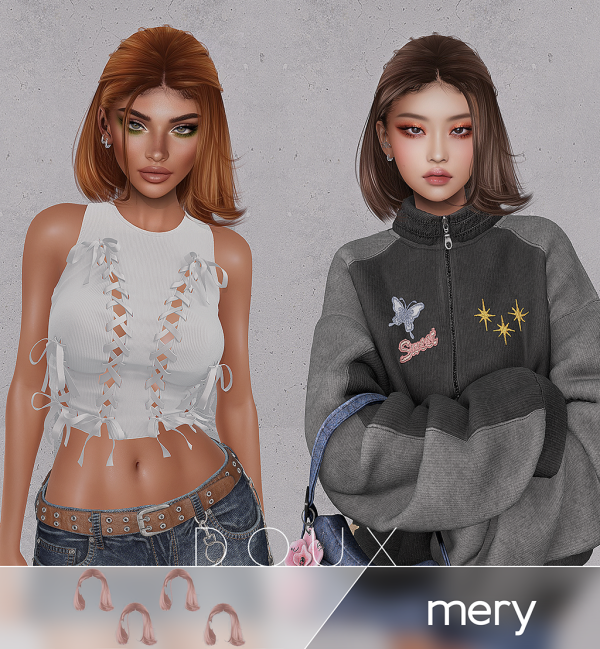 Alpha DOUX Mery Hairstyle by douxhair - The Sims 4 Custom Content