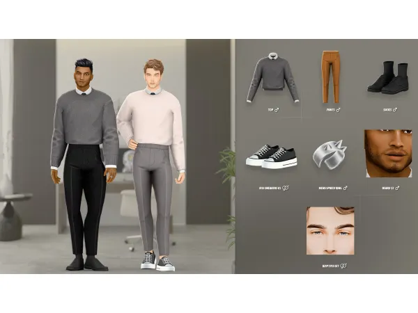 Mix JOSIAH SET by modcollective - The Sims 4 Custom Content