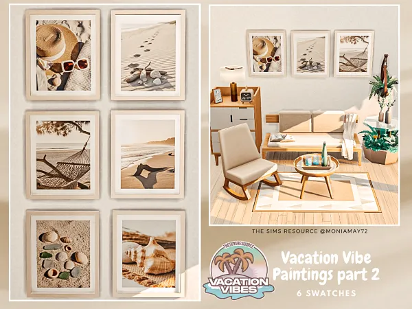 Mix Vacation Vibe Paintings part 2 by moniamay72 - The Sims 4 Custom Content