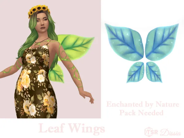 Maxis Match Leaf Wings by Dissia - The Sims 4 Custom Content