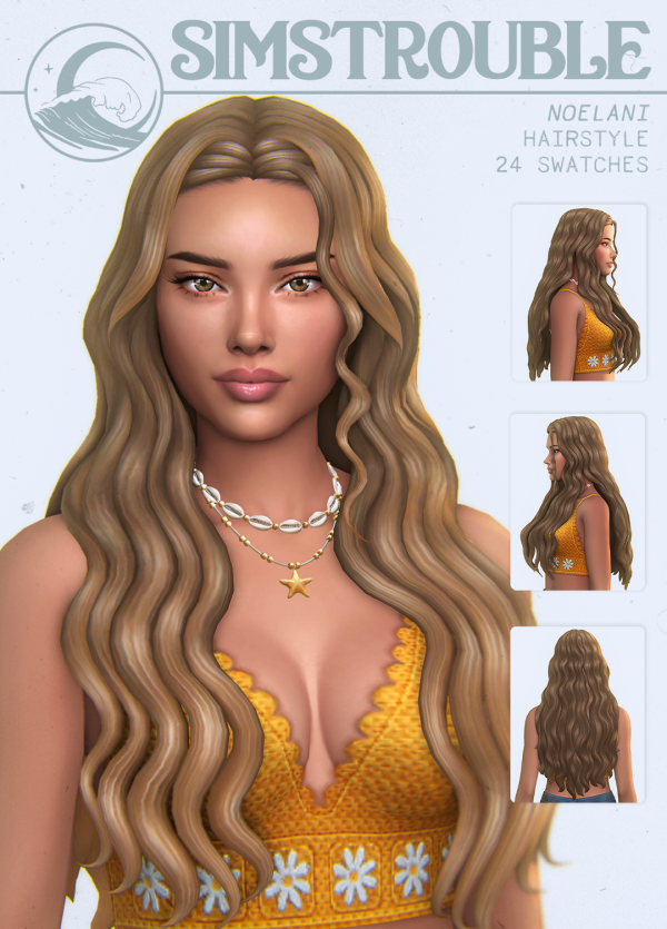 Maxis Match Noelani Hairstyle by simsfinds - The Sims 4 Custom Content