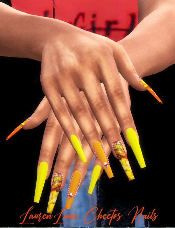 Alpha Hot Cheetos Nails by simsfinds - The Sims 4 Custom Content