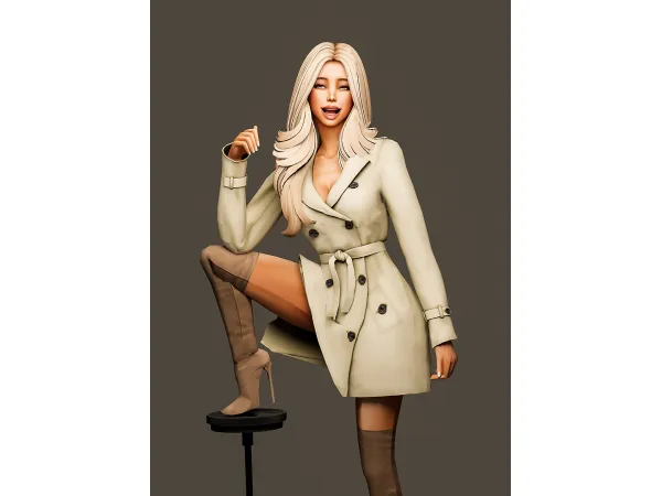 Alpha BURBERRY KENSINGTON HERITAGE TRENCH - The Sims 4 Custom Content