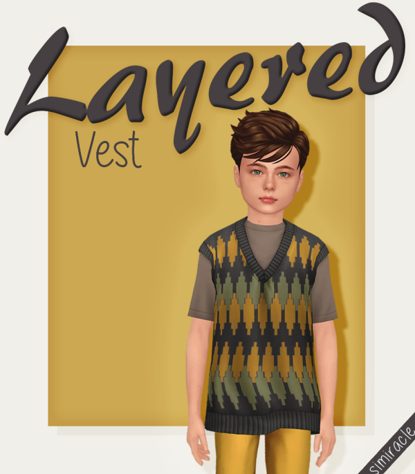 Maxis Match Layered Vest Kids Version by simsfinds - The Sims 4 Custom Content