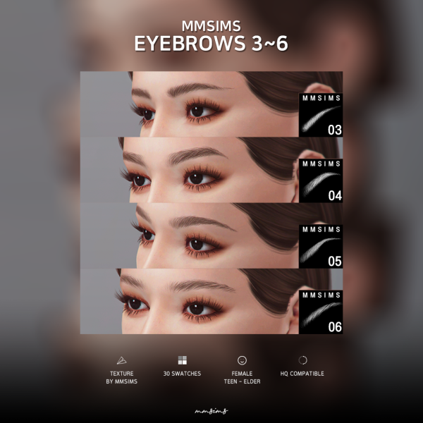 Alpha MMSIMS Eyebrows 36 by simsfinds - The Sims 4 Custom Content