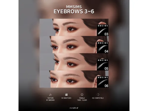 Alpha MMSIMS Eyebrows 36 - The Sims 4 Custom Content