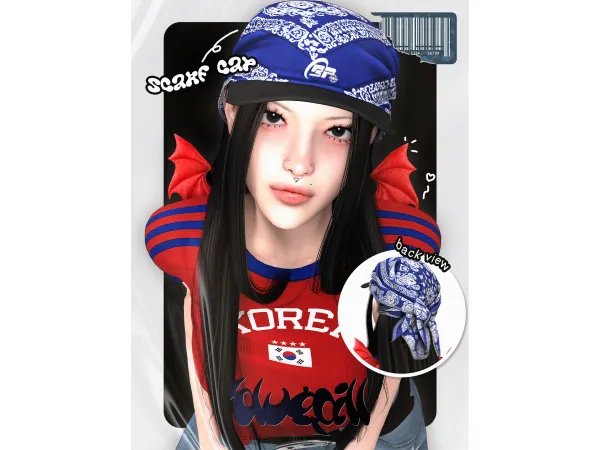 Alpha (Bluepill) 250827 scarf cap - The Sims 4 Custom Content