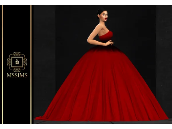 Alpha mssims POEM COUTURE 2019 GOWN by simsfinds - The Sims 4 Custom Content