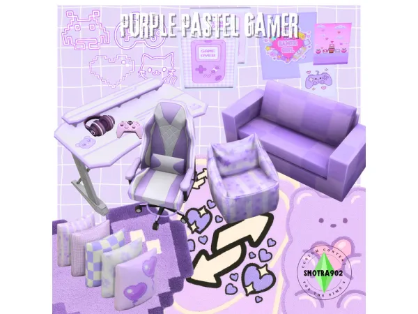 Maxis Match Purple Pastel Gamer by Snotra902 - The Sims 4 Custom Content