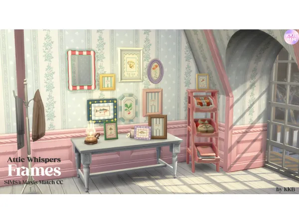 Maxis Match [KKB'sMM]Attic Whispers Frames by simsfinds - The Sims 4 Custom Content