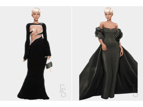 Alpha Molly Wardu2019s Black Tie Lookbook by farfallasims - The Sims 4 Custom Content
