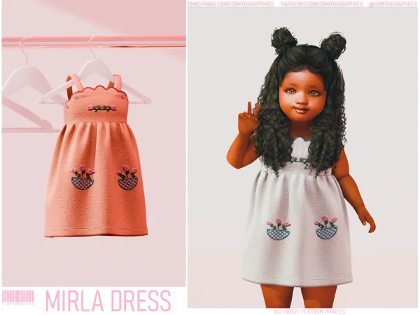 Alpha Mirla Dress (Toddlers) by simtographies - The Sims 4 Custom Content