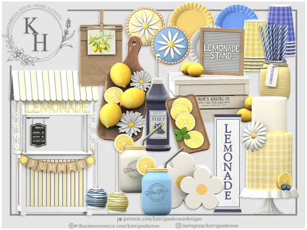 Alpha [khd] lemonette lemonade stand set - The Sims 4 Custom Content