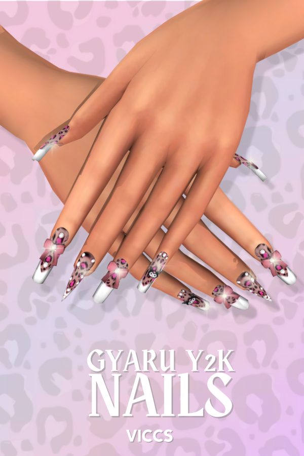 Alpha VICCS_ GYARU SET 20 NAILS (TEEN ELDER) by viccs - The Sims 4 Custom Content