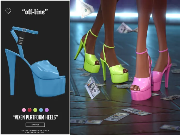Alpha Off Line Vixen Platform Sandals (Sample) by bergdorfsims - The Sims 4 Custom Content