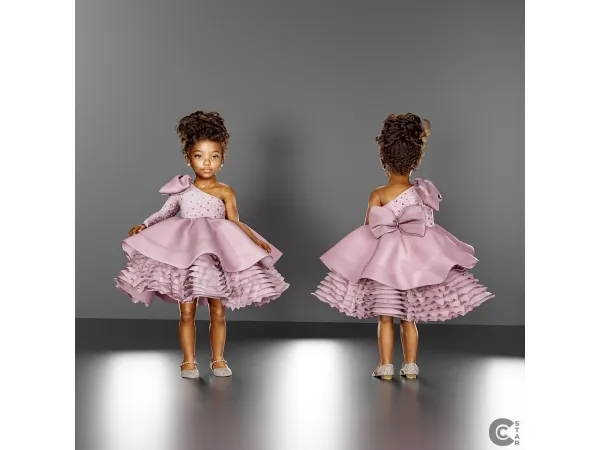 Toddler Ruffle Dress with Oversized Bow - cool_content_star