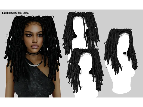 Alpha SHELLY HAIRSTYLE by BadddieSims - The Sims 4 Custom Content