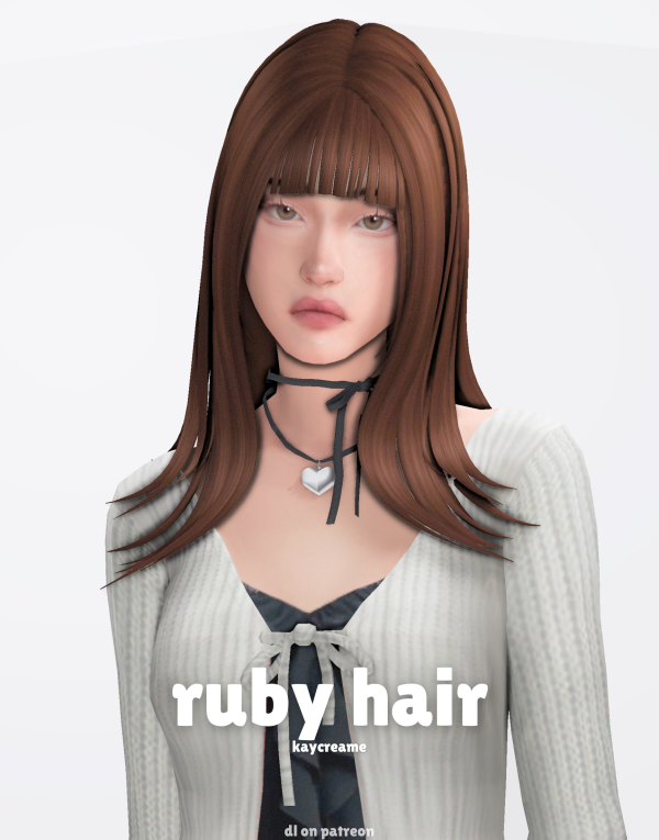 Maxis Match ruby hair by simsfinds - The Sims 4 Custom Content