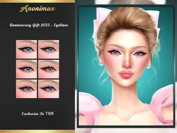 Alpha Anniversary Gift 2025 Eyeliner by Anonimux_Simmer - The Sims 4 Custom Content