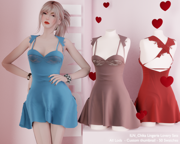 Alpha ILN Chika Lingerie by ilenes4 - The Sims 4 Custom Content