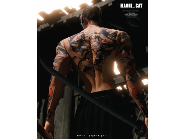 Gang - Related oni mask tattoo by Maonicat