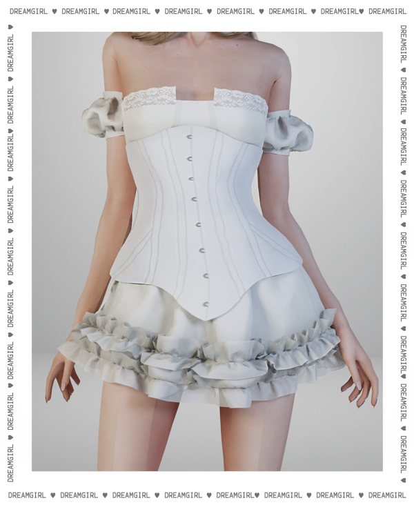 Alpha CORSET DRESS by simsfinds - The Sims 4 Custom Content