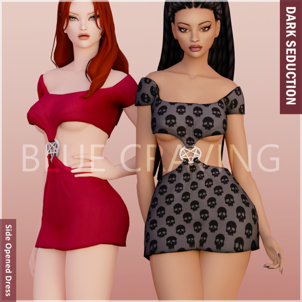Mix Blue Craving SideOpened Dress by bluecraving - The Sims 4 Custom Content