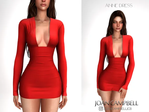 Alpha ANNE DRESS by thesimsresource - The Sims 4 Custom Content