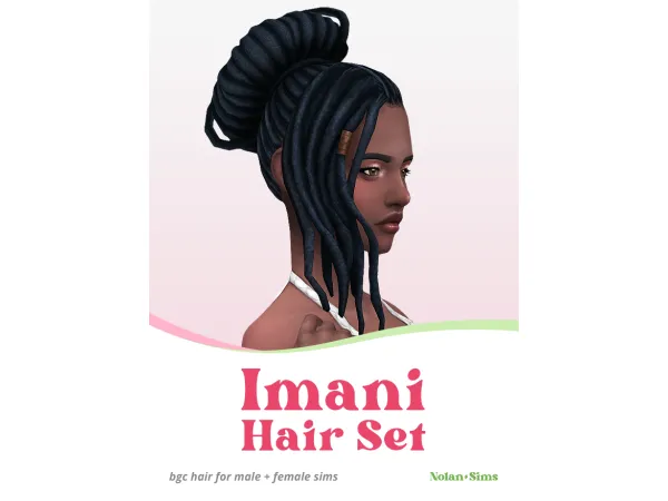Maxis Match Imani Hair Set Sims by Nolan - The Sims 4 Custom Content