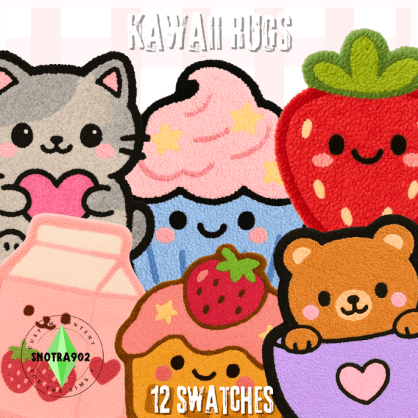 Alpha Little Kawaii Rugs by simsfinds - The Sims 4 Custom Content