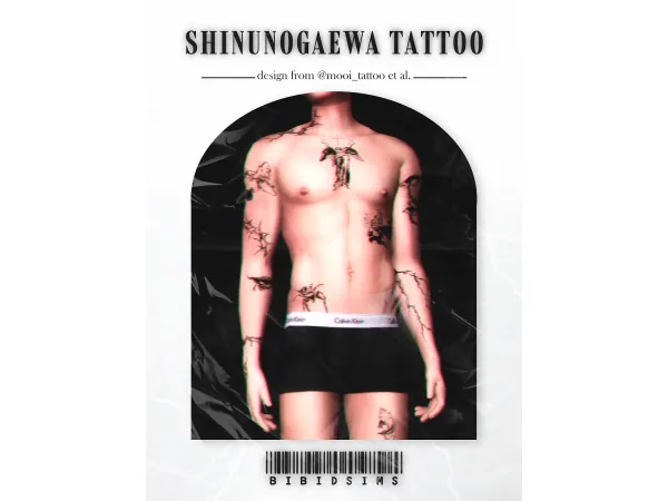 Mix [BIBIDSIMS] ShinunogaEwa tattoo - The Sims 4 Custom Content