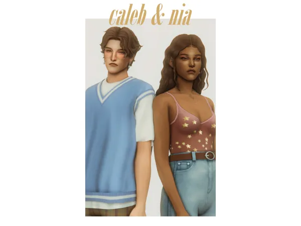 Maxis Match caleb nia hair set by clumsyalienn - The Sims 4 Custom Content