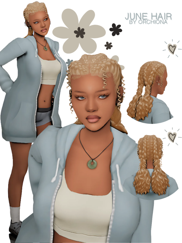 Maxis Match june hair by simsfinds - The Sims 4 Custom Content