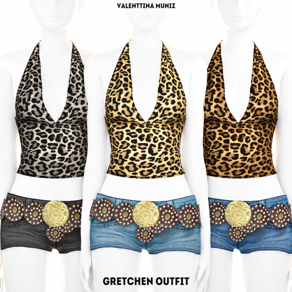 Alpha Gretchen Outfit Valenttina Muniz Custom Content y2k Collection skirt vintage Top by valentinamuniz - The Sims 4 Custom Content