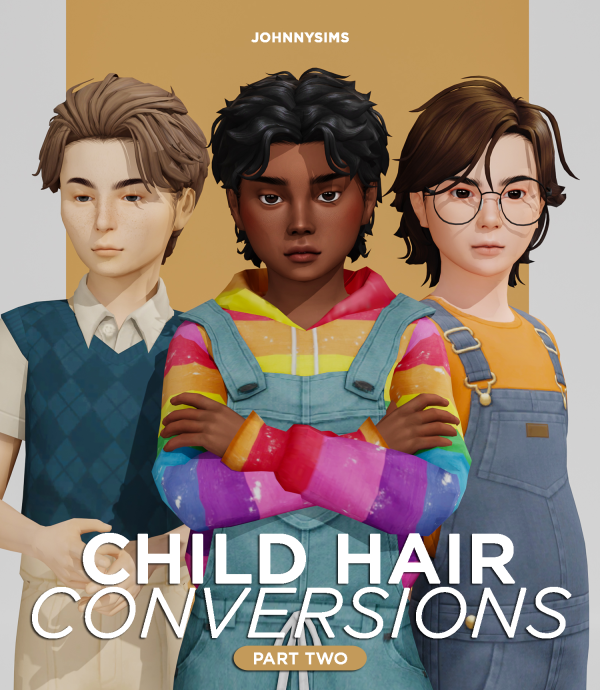 Maxis Match Child Hair Conversions Pt2 by simsfinds - The Sims 4 Custom Content