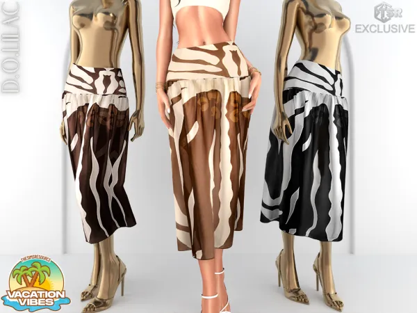 Alpha Bohemian Midi Skirt DO0938 by d-o-lilac - The Sims 4 Custom Content