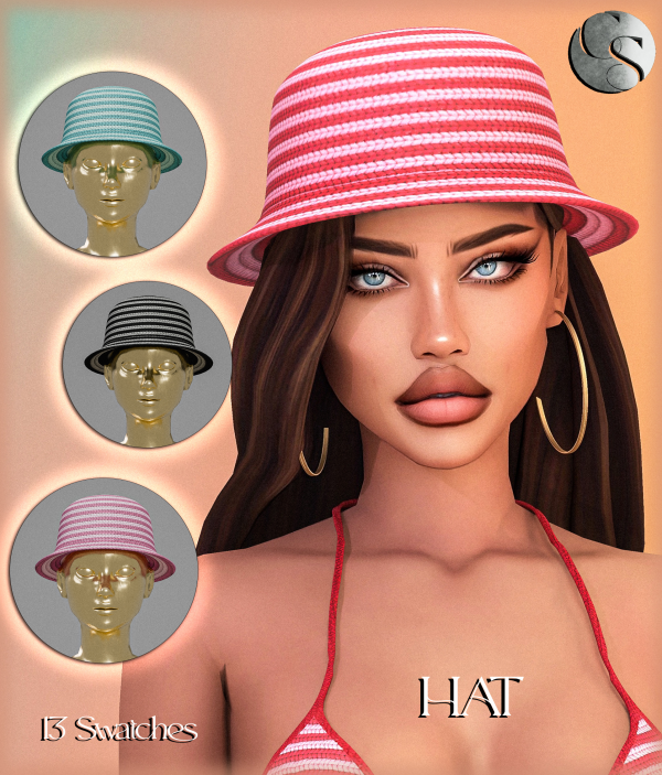 Alpha CAMUFLAJE Summer Knit Collection Hat by simsfinds - The Sims 4 Custom Content
