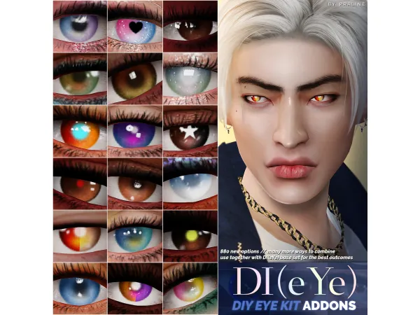 Alpha DI(eYE) DIY Eye Kit ADDONS by pralinesims Update - The Sims 4 Custom Content