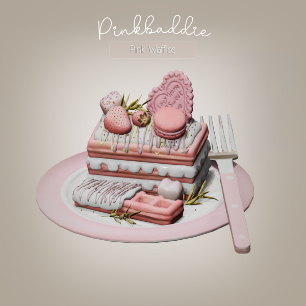 Alpha Pink Waffles by pinkbaddie - The Sims 4 Custom Content