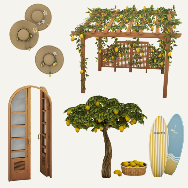 Mix Summer In Amalfi Part A by simsfinds - The Sims 4 Custom Content