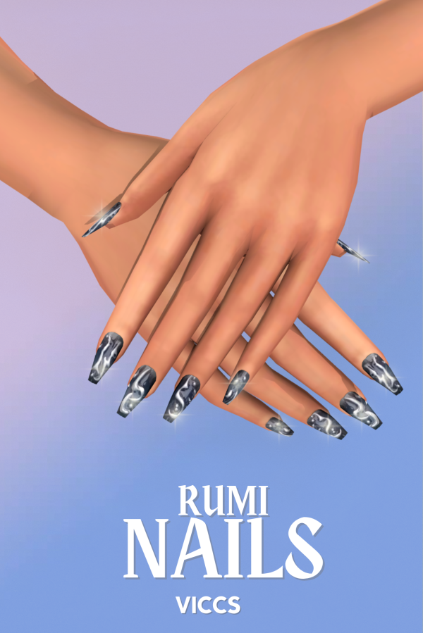 Mix VICCS_HUNTER DEMONS KPOP RUMI NAILS (TEEN ELDER) by viccs - The Sims 4 Custom Content