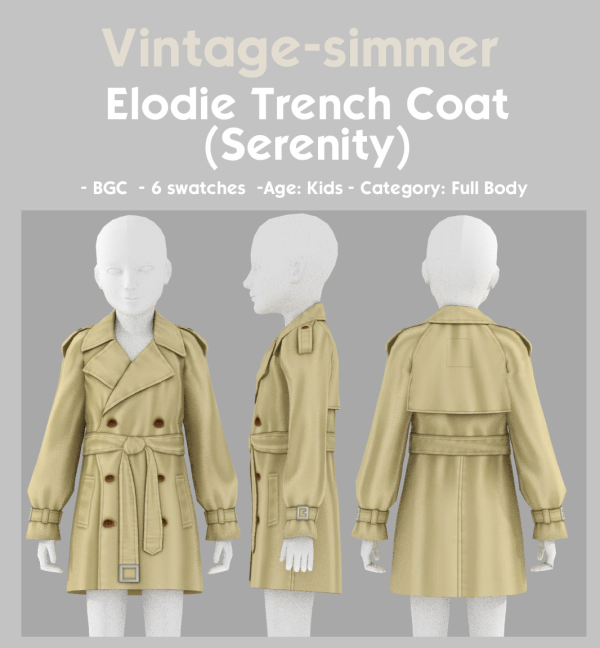 Maxis Match Maxis match Trench Coat for Kids simmer by simsfinds - The Sims 4 Custom Content