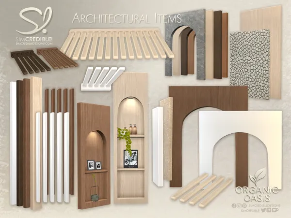 Alpha Organic Oasis Architectural Decor by simcredible - The Sims 4 Custom Content