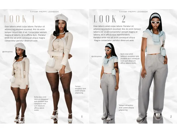 Alpha TIFFANY PREPPY LOOKBOOK by simsfinds - The Sims 4 Custom Content