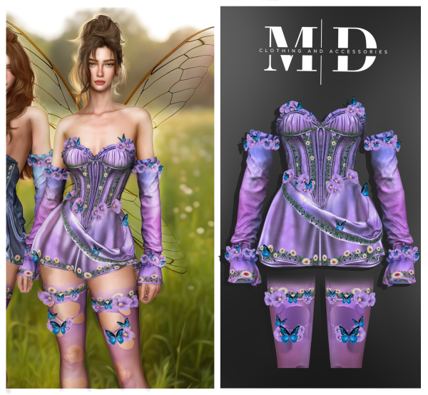 Alpha New Aurora fairy dress v1 by mydarling20 - The Sims 4 Custom Content
