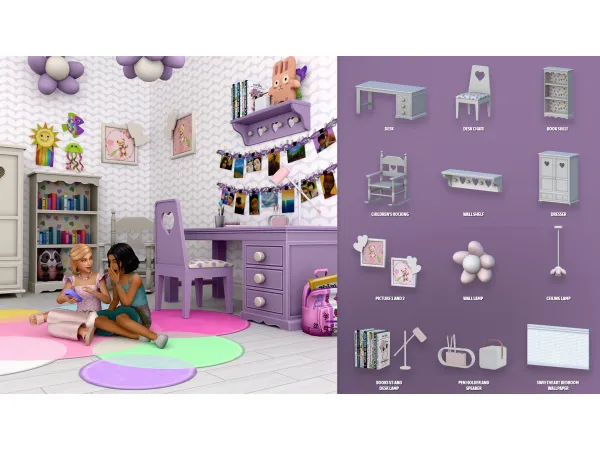 Maxis Match SWEETHEART BEDROOM PART 2 by ModCo Studios - The Sims 4 Custom Content