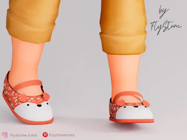 Maxis Match Toddler Suede Flats In The Form Of A Deer by FlyStone - The Sims 4 Custom Content