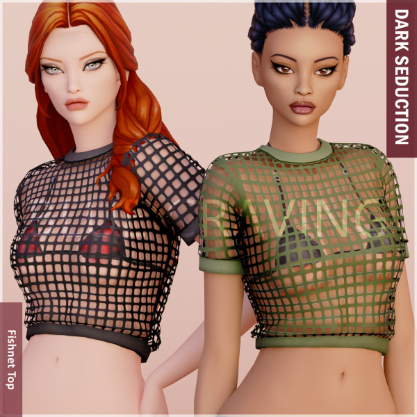 Mix Blue Craving Fishnet Top by bluecraving - The Sims 4 Custom Content